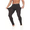 NONE Leggings a Compressione ad Alte Prestazioni per Uomo, Pantaloni Aderenti per Allenamenti Fitness, per Migliorare le Prestazioni e il Comfort nella Corsa