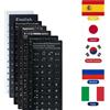 OUYUANSU Adesivi per tastiera inglese spagnolo italiano coreano Adesivo per tastiera in lingua PVC satinato per PC desktop portatile