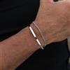 Milakoo - Braccialetto, in acciaio inossidabile, lucid con scanalature 18 cm, argento, oro, oro rosa e Acciaio 2 Pcs