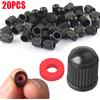 NONE 20 pezzi tappi valvole pneumatici per auto con O anello in gomma coperture antipolvere tappi valvole stelo in plastica nero grigio rosso per auto moto bici