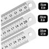 NONE 10P 15-30cm Acciaio inossidabile Metallo Righello dritto Precisione Double Sided Precisione Strumento di misurazione Scala Accessori righello metrico