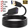 NONE Cavo di prolunga USB 3.0 2.0 Cavo di prolunga Cavo di trasferimento dati di estensione rapida 0,5/1/1/1,5/2/3M per Smart TV XBox One SSD PC portatile