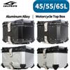 GMUPMOTO 45L 55L 65L Universale In Alluminio Moto Top Case Con Serratura Impermeabile Anti-Collisione Coda Dura Box Tronco di Stoccaggio Rack Posteriore