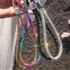 NONE Cordino con ciondolo per cellulare con strass appariscente con glitter di lusso per iPhone Samsung Cinturini da polso per telefono in cristallo con diamanti Portachiavi appeso