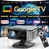 HORLAT Proiettore Google TV HORLAT 2026, 3000 ANSI Lumen, Full HD 1080P, Auto Focus, WiFi 6, Supporto 3D 4K, Proiettore Smart per Home Theater con Dolby