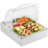 VEVOR Contenitore Espositivo per Servire Cibo da Banco, Vassoio per Servire Cibo in Acciaio Inox 1 x 1/2 Teglia, Espositore per Dispensatori di Condimenti a Buffet con Coperchio Trasparente per Festa