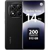 XIAOMI Redmi Note 14 Pro 5G - Smartphone de 12+512GB, Pantalla de 6.67 AMOLED FHD+ 120Hz, MediaTek Dimensity 7300-Ultra, cámara de 200MP, TurboCharge 45W, Cargador no Incluido, Negro (Versión ES)