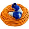 Crusader Products Cavo di prolunga da 25 m, resistente, 240 V, 16 A, per campeggio, roulotte, colore arancione ad alta visibilità, perfetto per camper e camper (25 m)