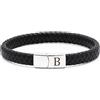 Bracciale da Uomo in Pelle Nera, Regali Per Lui, Nonno