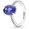 PANDORA Timeless, anello a forma di cerchio in argento Sterling con cristallo blu principessa e zirconia cubica trasparente, 54