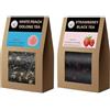 HANFANGLING Tè nero alla fragola & Oolong alla pesca bianca, Foglie naturali, Una scelta per godersi la bella vita, Un regalo perfetto (Tè nero alla fragola + Oolong alla pesca bianca)