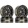 INJORA 1.0 Plus Ottone Beadlock Cerchi Ruota 4PCS 12 Raggi per TRX4M SCX24 FCX24 1/24 1/18 RC Crawler Auto, 42g/pz(Nero)