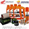 REPSOL / HIFLO Tagliando HONDA Hornet 600 1998-2002 / Olio Repsol 10W40 + Filtri Candele Grasso