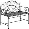 Outsunny Panchina da Giardino Biposto Stile Classico in Ferro 113 x 56.5 x 90.5cm, Nero