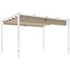 Outsunny Pergola da giardino esterno in alluminio 3 x 4 m con tetto retrattile, parasole UPF30+, per terrazza, patio, bianco