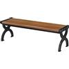 Outsunny Panchina per Esterno 2 Posti in Metallo, 124x39x39 cm, Color Legno e Nero | Aosom Italy