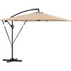 Outsunny Ombrellone Decentrato 2.5x2.5 m con Base a Croce e Manovella, in Metallo e Poliestere, Cachi | Aosom Italy