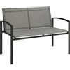 Outsunny panca da giardino in metallo, 2 posti, tessuto traspirante Texteline, colore grigio. | Aosom Italy
