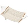 Outsunny Amaca da Giardino con Cuscino e Tasca, in Poliestere con Barre di Legno, 325x140x2.5 cm, Bianco Crema | Aosom Italy