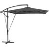Outsunny Ombrellone a Sbalzo Regolabile con Base a Croce e Manovella, in Acciaio e Poliestere, 247x247x256, Grigio Scuro | Aosom Italy