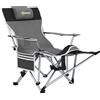 Outsunny Sedia da Campeggio Pieghevole con Poggiapiedi Staccabile, Portabicchieri e Tasca Laterale, 82x100x88 cm, Nero | Aosom Italy