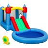 AIYAPLAY Castello Gonfiabile Trampolino 4 in 1, Scivolo, 415x205x190cm, Multicolore | Aosom Italy