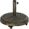 Outsunny Base per Ombrellone Rotonda in Resina da 21 kg con Ruote e Freni, Bronzo | Aosom Italy