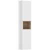 HOMCOM Mobile da Bagno a 2 Ante con Spazio Aperto e Ripiani Regolabili, in Legno, 30x24x140 cm, Bianco | Aosom Italy