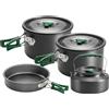 Outsunny Set di Pentole Campeggio 4-5 Persone, Cucina Campeggio Alluminio, Grigio | Aosom Italy