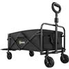 Outsunny Carrello da Giardino 72L Pieghevole con Manico Regolabile, in Acciaio e Tessuto Oxford, 114x46x92 cm, Nero | Aosom Italy