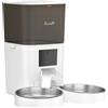 PawHut Distributore Automatico Cibo Gatti 6L WiFi 2.4G, App Controllo con Timer, 1-10 Pasti al Giorno, Registratore 10s, 2 Ciotole in Acciaio Inox | Aosom Italy