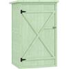 Outsunny Armadio da Giardino in Legno Casetta per Attrezzi con Ripiani Porta Serrabile Base Tetto a Una Falda in Asfalto 75 x 56 x 115 cm | Aosom Italy