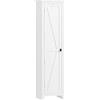 HOMCOM Credenza Cucina Alta Rustica con Anta, Ripiani Regolabili per Sala da Pranzo Soggiorno, 43.5x40x170 cm, Bianco | Aosom Italy