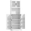 HOMCOM Buffet alto cucina armadio da cucina 4 porte 8 portaspezie piano di lavoro ripiano regolabile 60x39,5x179,6cm bianco | Aosom Italy