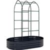 Outsunny Aiuola rialzata con traliccio, cassone per piante in metallo con guanti 160 x 90 x 180 cm, Grigio scuro | Aosom Italy