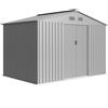 Outsunny Casetta da Giardino Esterna 4,9 m² 277x195x192 cm con Porta Scorrevole Ventilazione e Kit di Fondazione Grigio | Aosom Italy