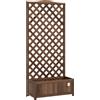 Outsunny Fioriera con Traliccio vasca per fiori 76 x 36 x 170 cm Fondo a doghe Legno di abete pre-oliato marrone scuro | Aosom Italy
