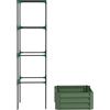 Outsunny Fioriera con traliccio regolabile, vasca fioriera con gabbia per pomodori acciaio zincato 61 x 61 x 187 cm verde | Aosom Italy