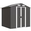 Outsunny Capanno da Giardino in Acciaio con 2 Porte Scorrevoli, Nero, 2,6 m² | Aosom Italy