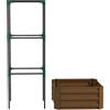 Outsunny Aiuola rialzata con griglia, cassone con supporto per rampicanti, fondo aperto, resistente alle intemperie, 61 cm x 61 cm x 140 cm, Marrone | Aosom Italy