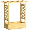 Outsunny Fioriera rialzata con graticcio laterale e superiore, vaso da fiori, fori di drenaggio, 110x44x113 cm, legno naturale | Aosom Italy