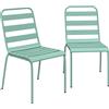 Outsunny Set di 2 Sedie da Giardino Impilabili in Metallo per Terrazza, Balcone, Giardino, Verde | Aosom Italy