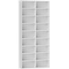 HOMCOM Ripiani per CD e DVD 18 scomparti capacità max. 640 CD/360 DVD 430 Blu-ray 78,5 x 24 x 175 cm bianco | Aosom Italy