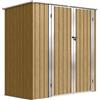 Outsunny Capanno da Giardino Esterno Metallico 1,37 m² 163x89x163 cm con Tetto Inclinato, Porte con Chiavistello e Guanti Marrone | Aosom Italy