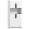 HOMCOM Mobile da cucina, dispensa per cucina, soggiorno, sala da pranzo, armadi, scaffali, ripiano per microonde, pannello truciolare, bianco | Aosom Italy