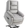 HOMCOM Poltrona alzapersone con funzione massaggio, 90x93x110cm, Grigio chiaro | Aosom Italy