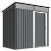Outsunny Capanno attrezzi con finestre, aperture di ventilazione, porta scorrevole, acciaio impermeabile, resistente alle intemperie, Dunkelgrau | Aosom Italy