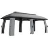 Outsunny Gazebo, tenda per feste, con zanzariere, doppio tetto, fino a 15 persone, grigio scuro, 3 x 6 x 3 m | Aosom Italy