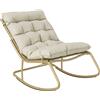 Outsunny Sedia Dondolo Esterno, Seduta 63 cm, Cuscino incluso, Colore Khaki. | Aosom Italy
