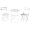 Outsunny Set Bistrò da Esterno Pieghevole con Tavolo e 2 Sedie, Bianco | Aosom Italy